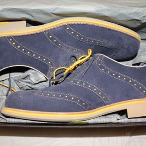 Suede blue and yellow wing tip